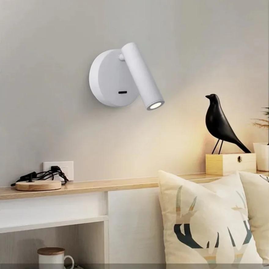 Creative LED Wall Lamp Adjustable Rotation At 350 Degrees Modern Minimalist Wall Lamp Living Room Corridor Bedside Reading Light