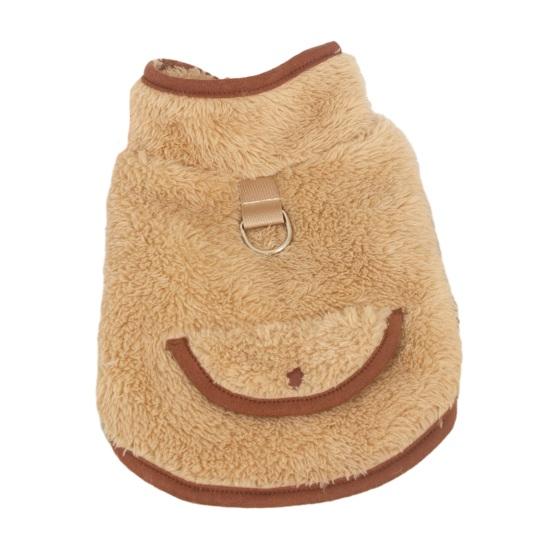 Двусторонний плюшевый пуловер для собак, удобный для ношения на двух ногах, с тяговым кольцом