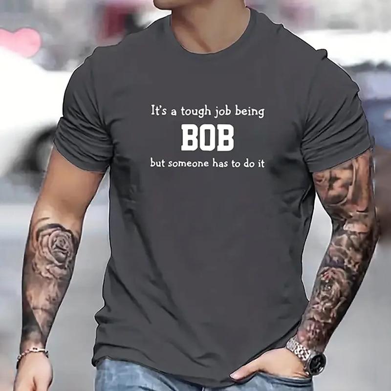 Модные футболки с принтом букв BOB, уличная хипстерская мужская одежда, свободная футболка с круглым вырезом, повседневные мужские футболки, топ