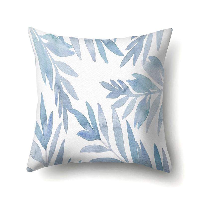 Полиэстеровая наволочка Скандинавский растительный стиль Принт с цветами Бархатная наволочка из персиковой кожи