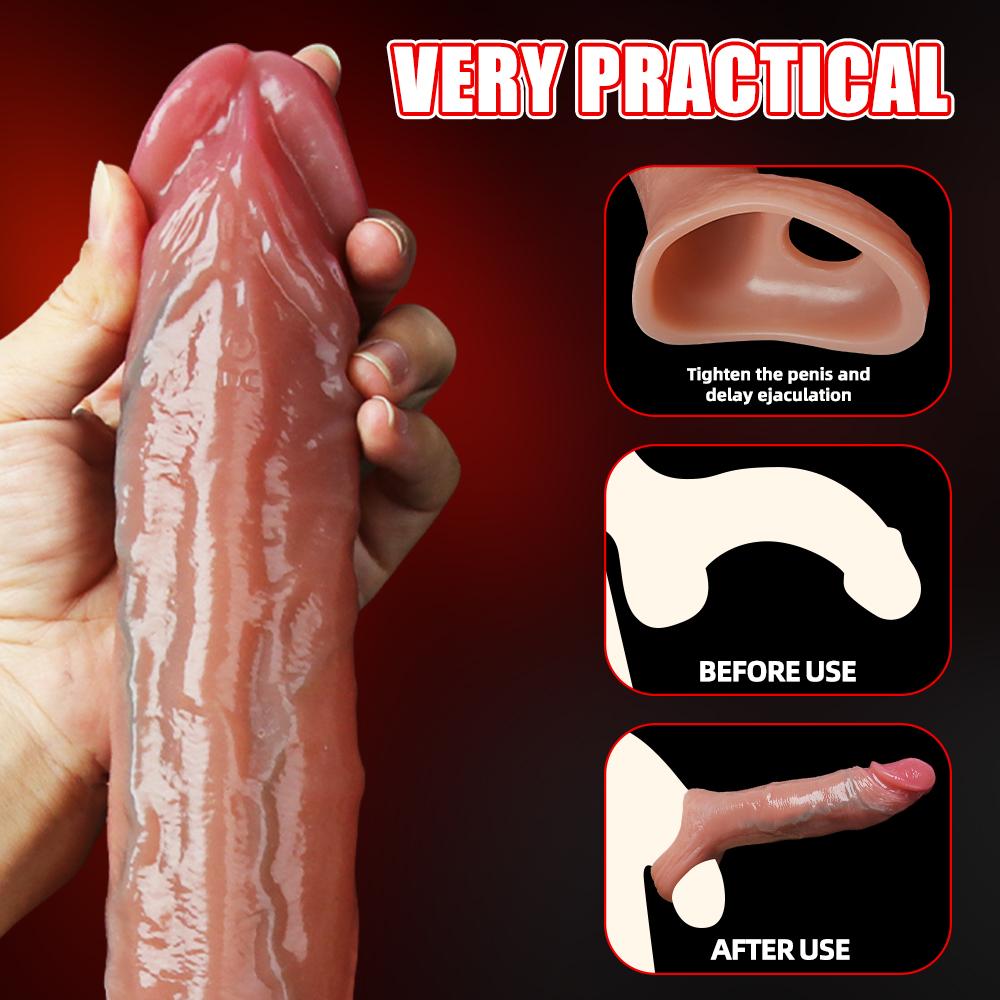 Real Veins Soft Penis Sleeve Penis Extender Силиконовые презервативы Задержка эякуляции Секс-игрушки для мужчин Увеличение Длинный член Рукав