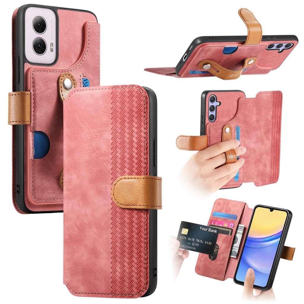 Ударопрочный чехол-кошелек для серии Motorola. G Stylus/G Play/G Power/Edge/G85/G45/G34/G35/G55...| Держатель для карт + Подставка + RFID-защита