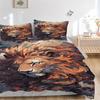 3pcs Lion Print Duvet Cover Set, Cover For Bedroom Guest Room (1 Duvet Cover + 2 Pillowcase, Without Quilt),  yy250922233