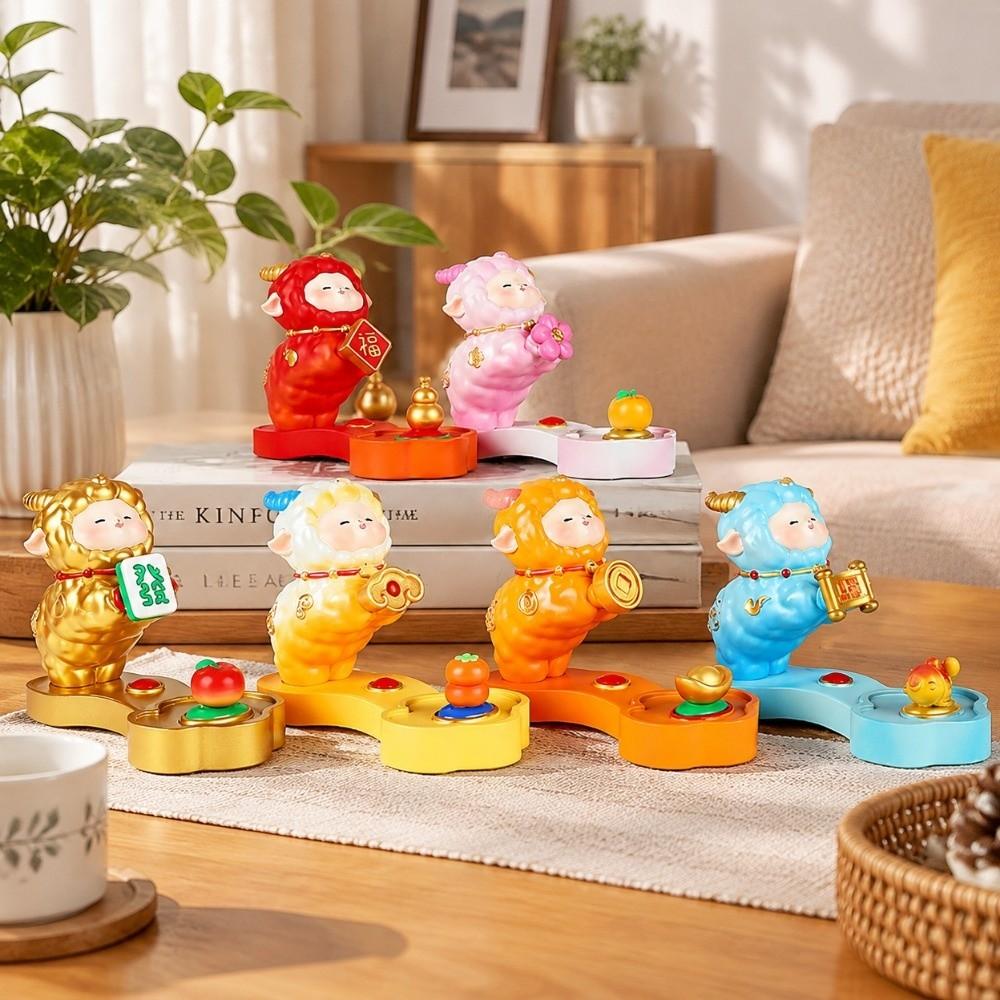 Cute Goat Figurine Mobile Phone Stand Chinese Style Zodiac Sheep Figurine Home Decor