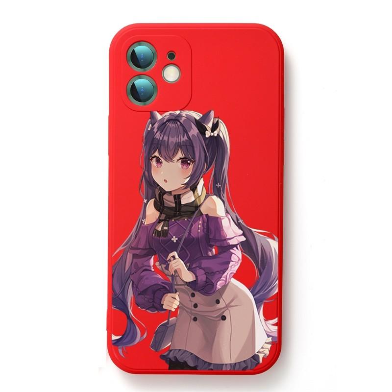 Genshin Impact Keqing Phone Case For IPhone 14 11 12 13 Pro Max X XR XSMax 6 6S 7 8 Plus SE 2022 Soft Square Color Phone Cover