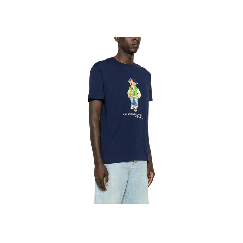 Мужская футболка с коротким рукавом и круглым вырезом Polo Ralph Lauren Sport с принтом медведя 710752599-002