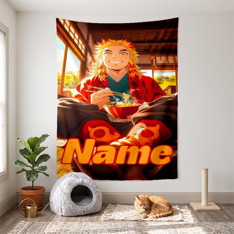 Kyojuro (19) Customizable name decorative wall tapestry ideal choice for wall decor in bedrooms living rooms dorms and home