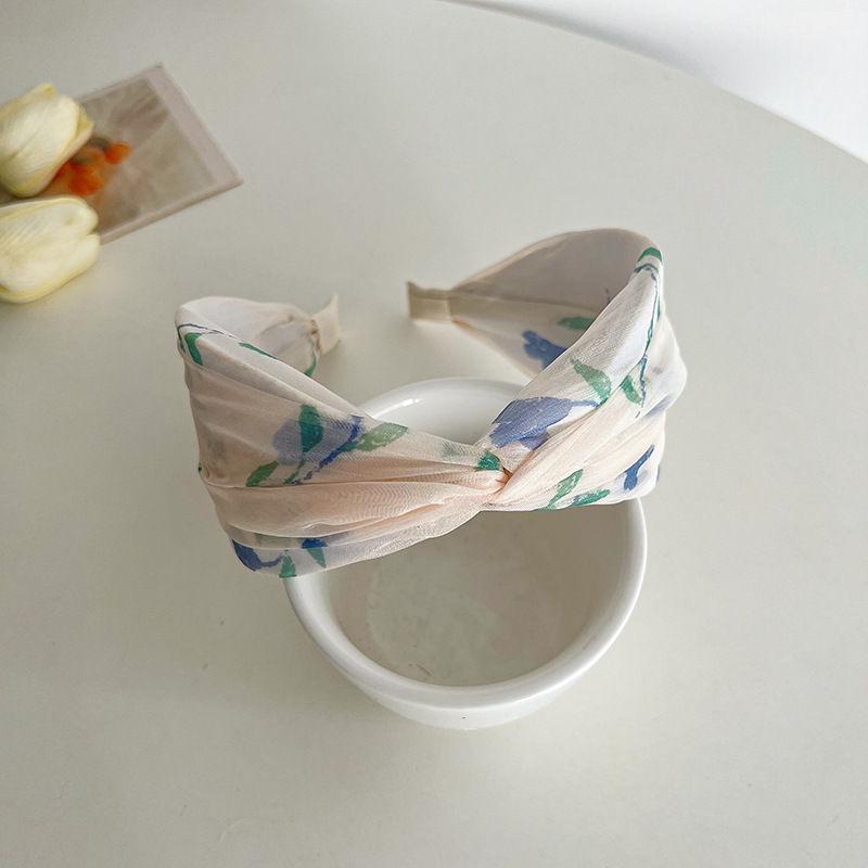 Аксессуары с принтом тай-дай, повязка на голову с широкими краями, повязка на голову со скрещенными краями, модная повязка на голову