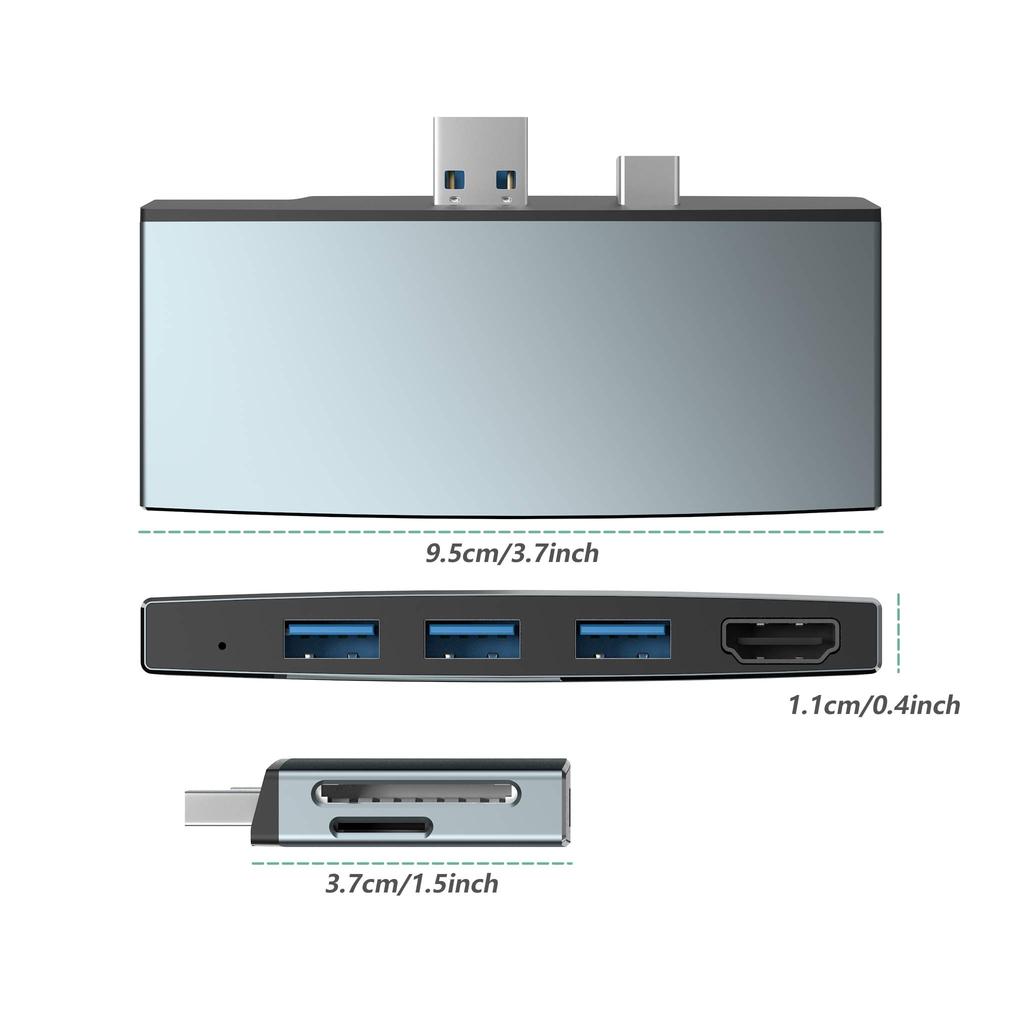 Bawanfa Microsoft Surface Pro 6 Pro 5 Эксклюзивный USB-хаб Порт HDMI Кардридер USB-порт 3 Высокоскоростная передача данных Мульти 6 в 2 Алюминиевый USB-конвертер