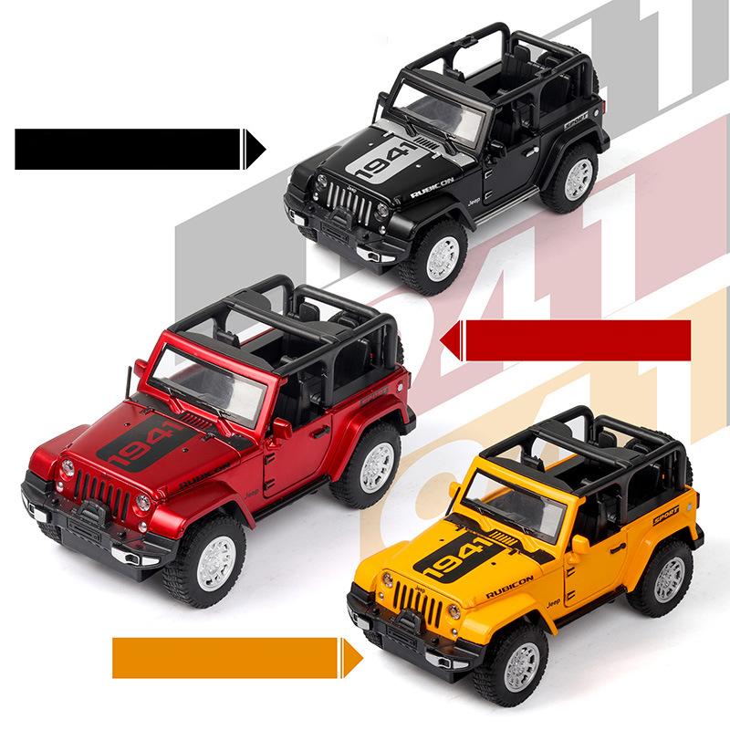 Масштаб 1/32 Модель автомобиля Jeep Wrangler Rubicon из сплава Литой металлический игрушечный внедорожник Модель автомобиля Миниатюрная модель автомобиля Подарок для детей