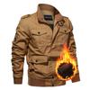 New Fleece-lined Thickened Plus Size Loose Jacket Casual Multi-Pocket Middle-Aged People's Coat Men