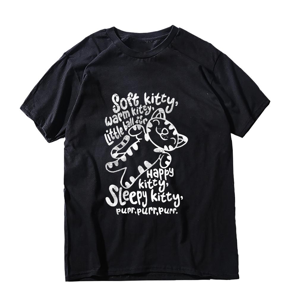COOLMIND 100% Хлопок Принт Кот Шрёдингера Большой Размер Мужская Футболка Повседневная Короткий Рукав Хлопок Летняя Мужская Футболка Мужские Футболки