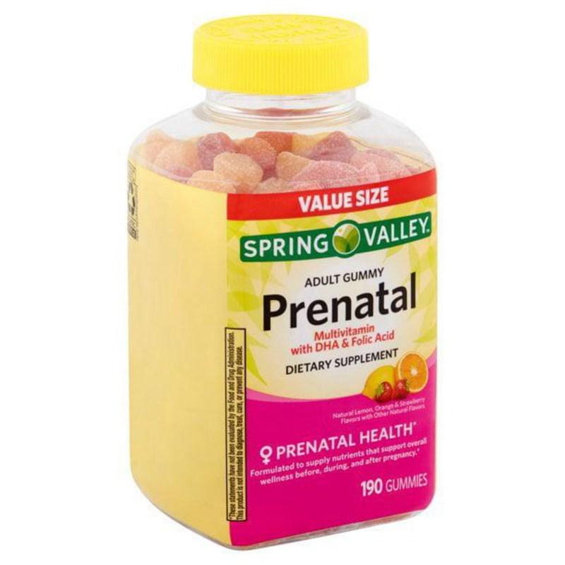 Spring Valley Prenatal Multivitamin DHA Folic Acid Gummy Spring Valley Prenatal Multivitamin 190 tablets, 6 units