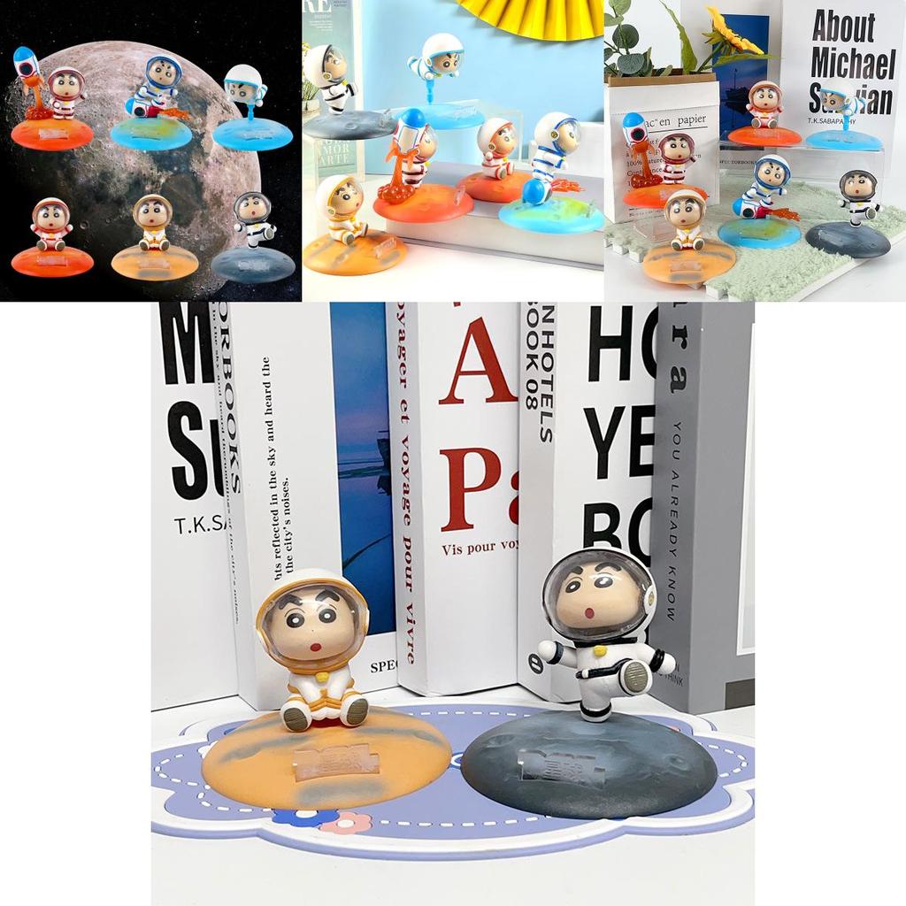 Adorable 6 Piece Space Themed Pvc Figure Set Featuring Cartoon Character Models