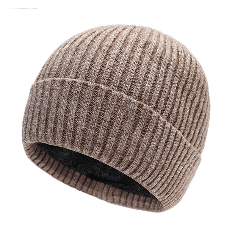Autumn and Winter New Knitted Cap Leisure Men and Women Warm Wool Hat Padded Ski Thickened Ear Protection Wool Cap