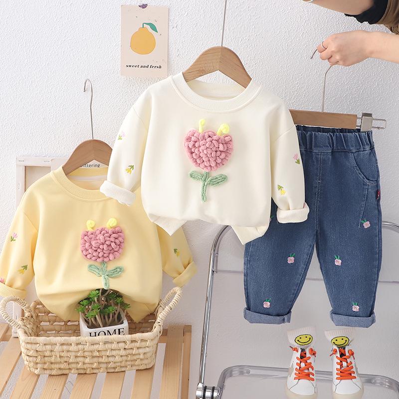 2024 Boys & Girls Street Style Sportswear: Spring/Autumn Sweatshirt Two-Piece Set