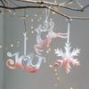 2pcs Pink Transparent Xmas Tree Hanging Ornaments Merry Christmas Decor  Home Desktop Decoration