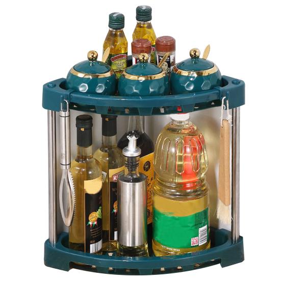 1 Set Kitchen Storage Shelf Stainless Steel Kitchen Corner Storage Organizer Detachable Shelf Home Supply