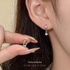 Серьги-подвески Cui Yan S925 из стерлингового серебра с фианитом в форме сердца, корейский дизайн для женщин - Милый нишевый дизайн