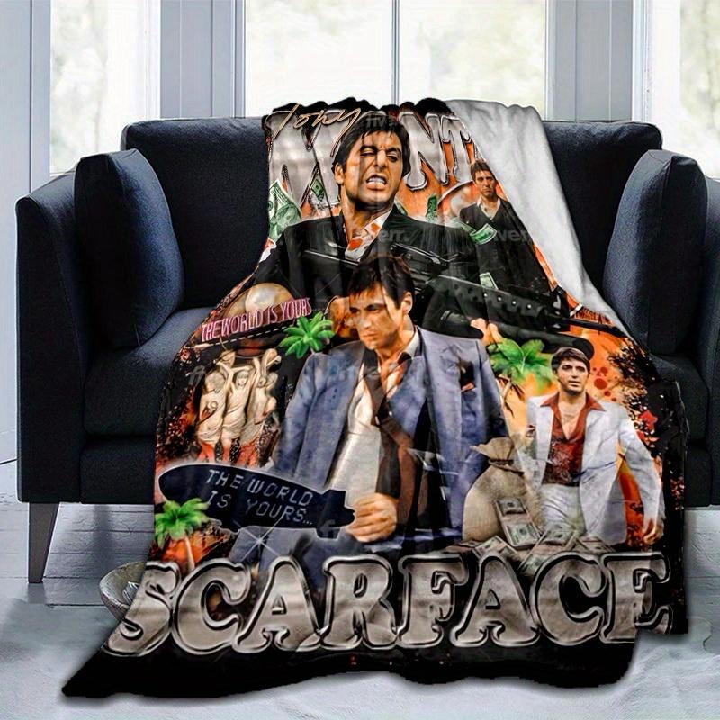 1pc Scarface-Inspired Home Decor: Cozy Blanket, Perfect Gift for Bedroom, Living Room, Travel, Camping, Car, Beach, Office Naps, Ideal Sofa Throw, Out