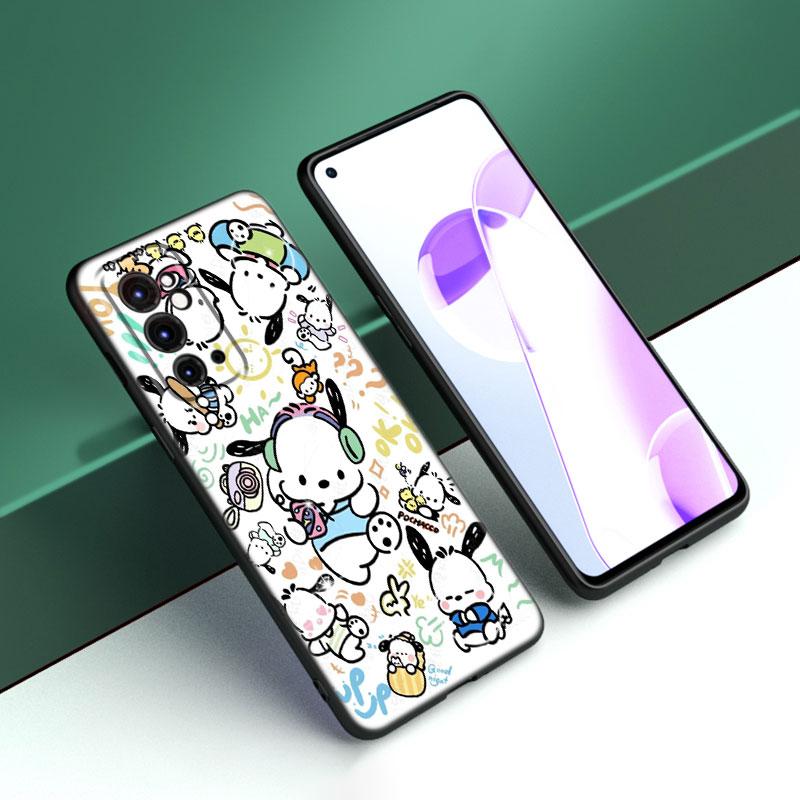 Мультяшный милый черный силиконовый чехол для телефона Pochacco для OnePlus 9 10 11 12 ACE 2V Pro 9RT 10T 10R Nord CE 2 3 Lite N10 N20 N30 5G