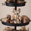 Warm Glow Decoration Light Halloween Lighted Patchwork Ghost Figurine, Light-Up Bow with Pumpkin Vintage Figurine Lantern, Ghosts Lamp for Holiday