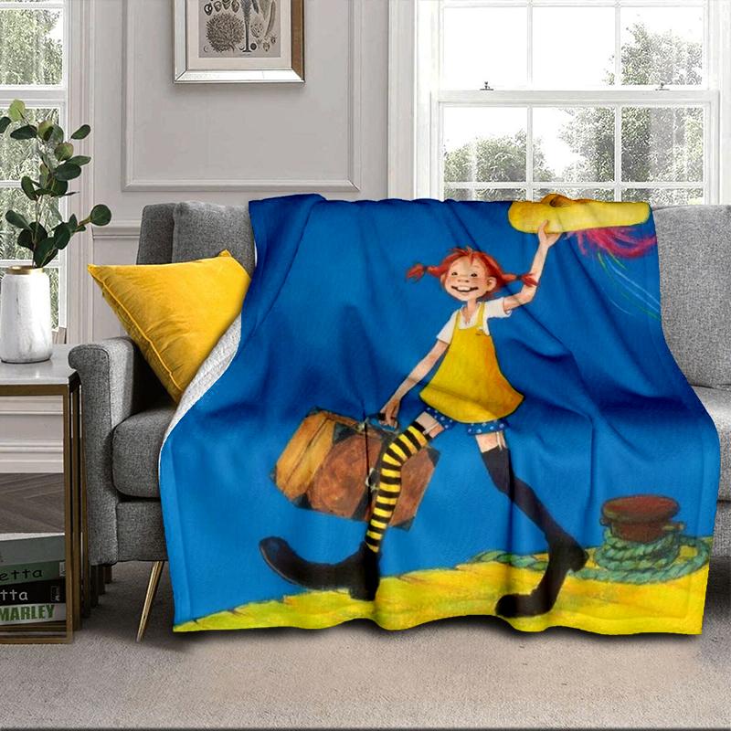 Pi-ppi And Horse Friendship Blanket Flannel Blanket for bed, sofa, Camping, Hiking, Picnic Essentials, gift for family Fan gifts