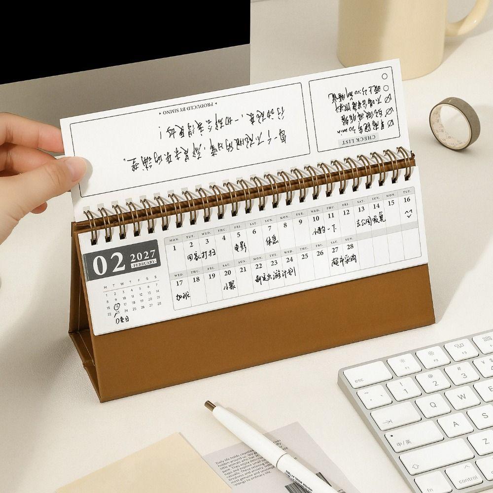 Creative 2027 Desktop Calendar Thick Paper Time Manegement Organizers Desktop Decoration