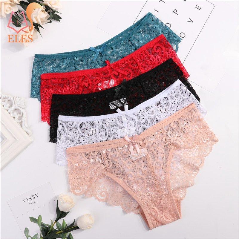 Womem Sexy Lace Panties Floral Hollow Soft Comfort Briefs Lingerie Underwear 3 Pieces