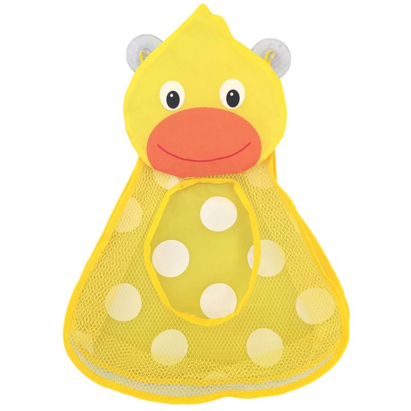 Baby Shower Toy Cute Duck Frog Net Toy Storage Bag Strong Suction Cup Baby Shower Game Bag Bathroom Organizer Water Toy