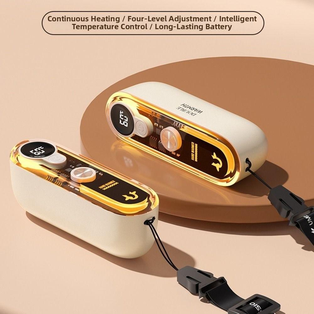 Digital Display Hand Warmer Colorful Light Pocket Warm Hand Treasure Electric Handwarmer Camping