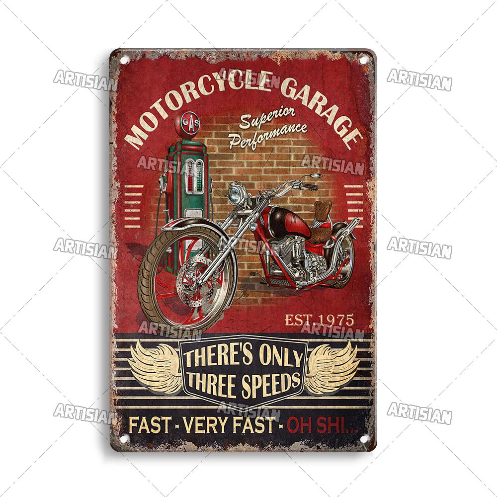 Артизанальный мотоцикл металлический знак мотоцикл жестяная пластина гоночный декоративная табличка езда настенный декор гараж бар паб клуб отель кафе