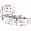 Bed Frame with Padded Headboard Brown 75 x 190 cm