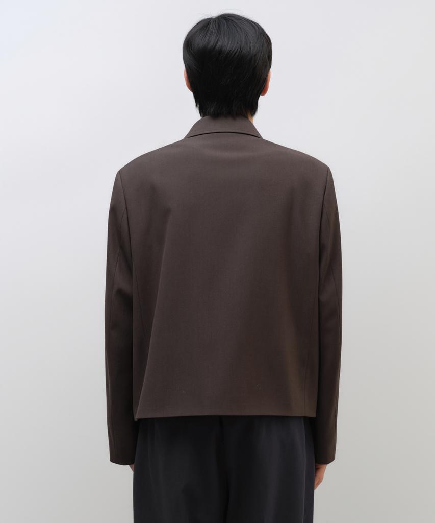 Musinsa Standard Woolish Over-Shoulder Minimal Jacket [Brown]