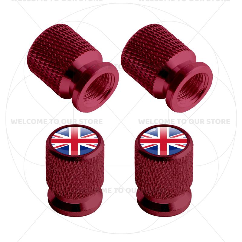 For Sweden Swedish Flag Union Jack Britain Flag KDCM3 Emblem 4Pcs Aluminum Motorcycle Car Tire Valve Caps Wheel Stem Air Dust Covers