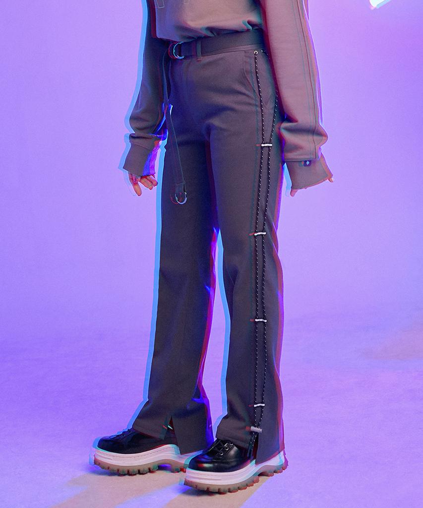 INDIGO MIDNIGHT Side String Slacks Gray