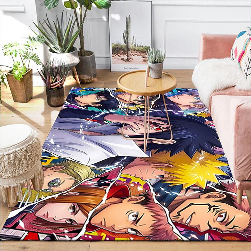 1Pc Anime Characters Collage Rug, Office Carpet Indoor Outdoor Doormat, Non-Slip, Comfortable, Living, Christmas Halloween,  Xmas Gift S1567