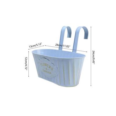 ЦВЕТЫ & САДОВЫЙ Металлический настенный цветочный горшок с двойным крючком, садовое украшение, балкон