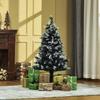 Artificial Christmas Tree 120cm with 222 Branches, 28 Decorations, Steel Stand, Foldable and Detachable Base, Green