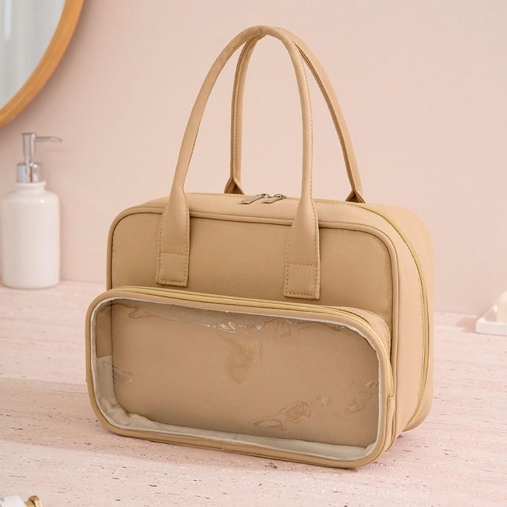 Large Capacity Handheld Cosmetic Case PVC Toiletry Bag Fashion Makeup Bag Travel