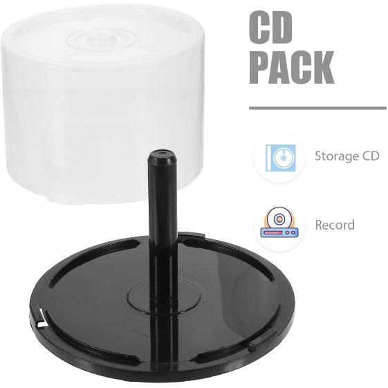 DOITOOL Empty Cd Storage Bucket Portable Dvd Holder Container for 50 Discs Clear Cd Storage Holder Protects against Dust and Moisture Compact