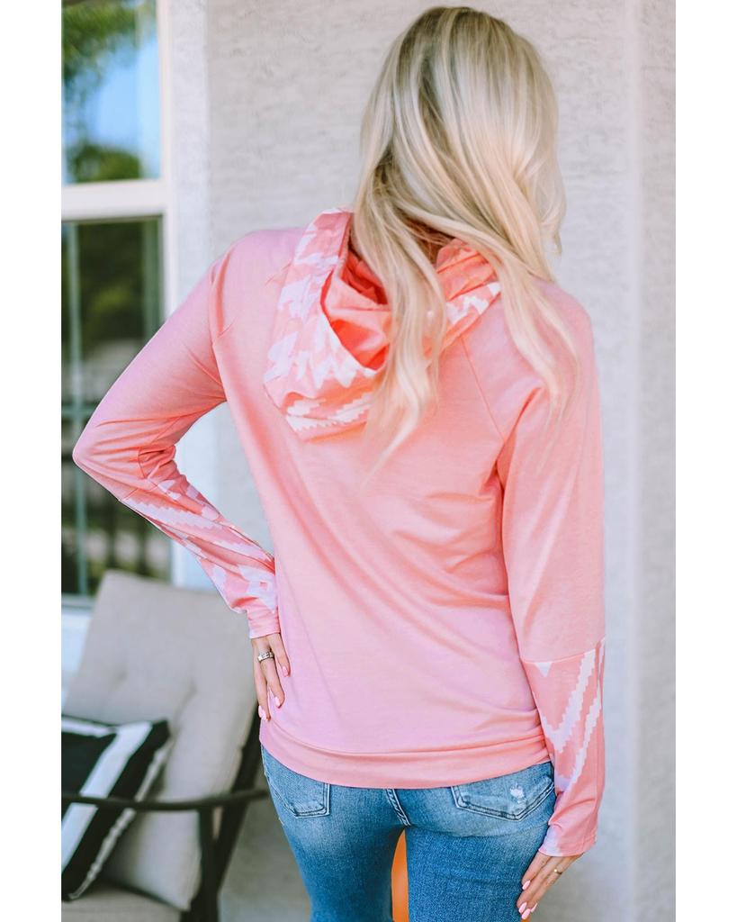 Azura Exchange Лоскутная толстовка с капюшоном и отверстием для большого пальца