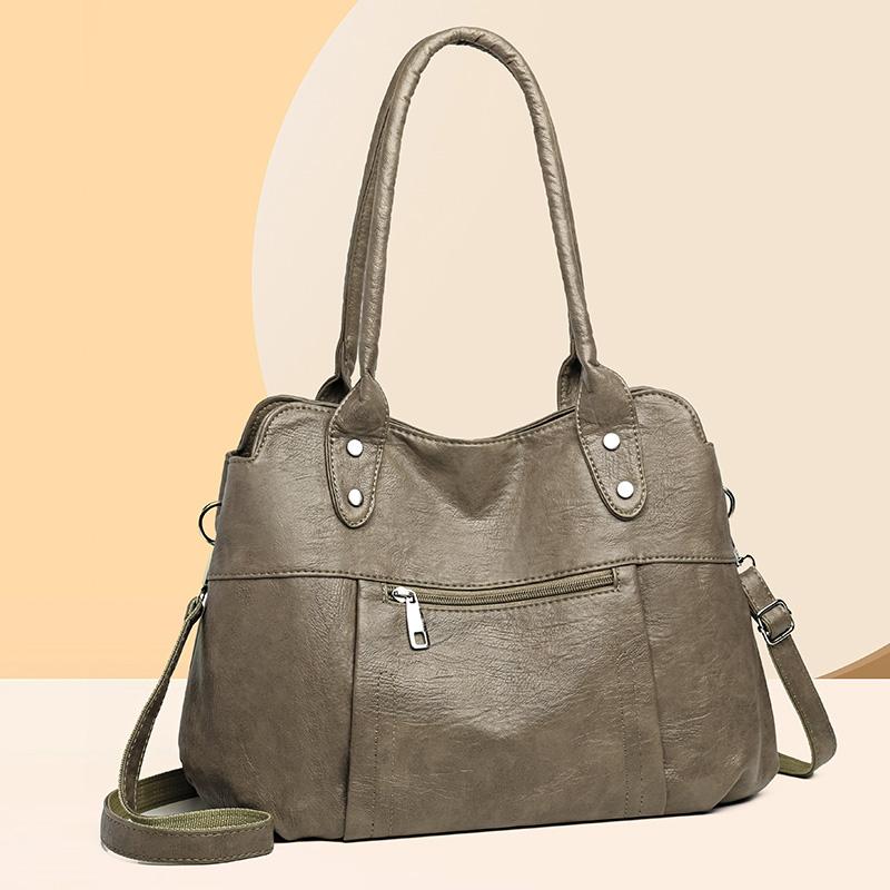 Сумка для мамы Мягкая кожаная сумка Женская сумка через плечо Сумка для компьютера Сумка-тоут