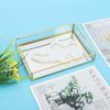 Jewelry Storage Display Tray Brass Glass Vintage Golden Cosmetics Makeup Storage Box Decorative Organizer Plate