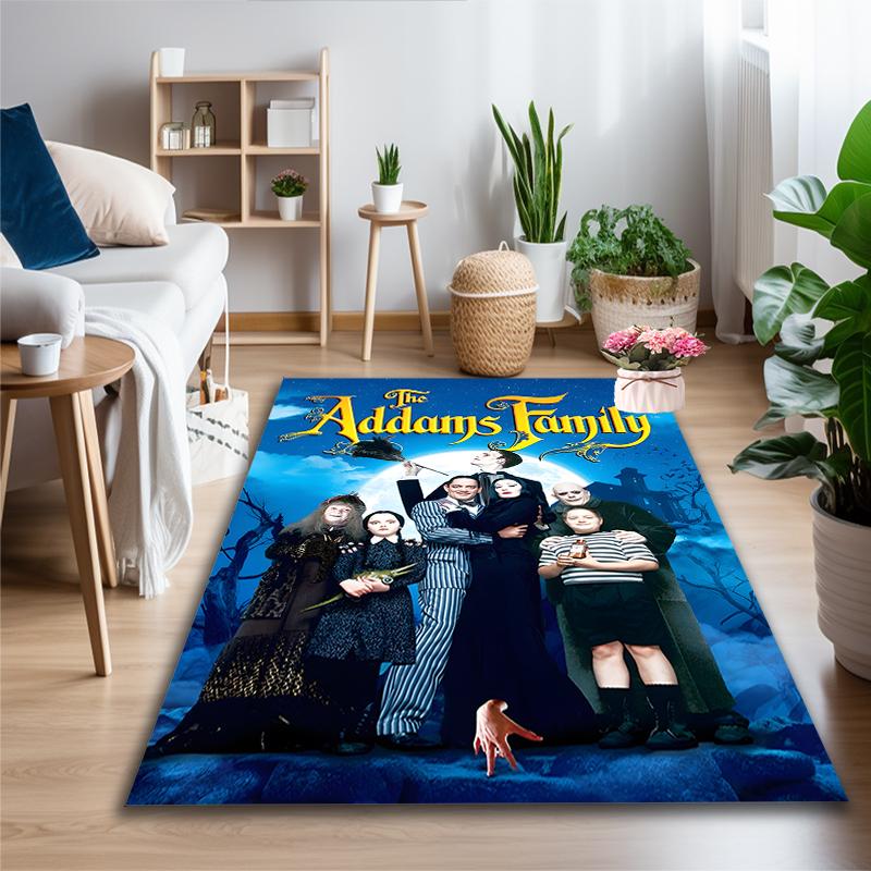 1pc General-purpose Rug, Addams Family Poster Printed Area Rug, Comfortable Office Chair Carpet, Home Entrance Floor Mat