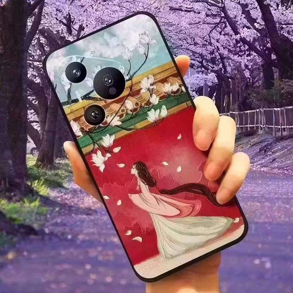 Чехол для Sony Xperia XZ2 / XZ2 Compact / XZ2 Premium, силиконовый чехол с 3D-рельефом цветов для Sony Xperia XZ2 Premium, мягкий