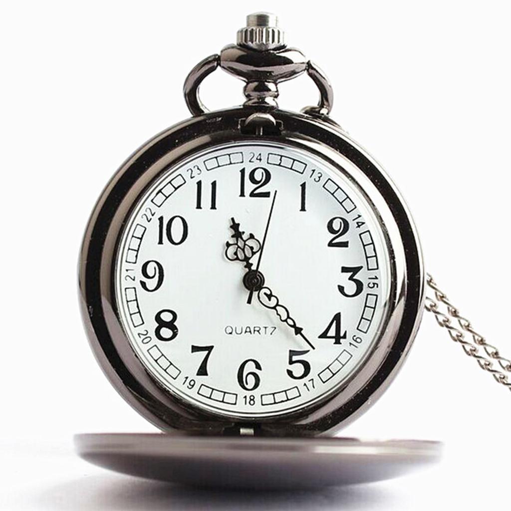 Винтажные карманные часы Кварцевые карманные часы Механический механизм Карманные часы Гладкие Серебристая сталь Мужские часы Карманные часы с ручным заводом