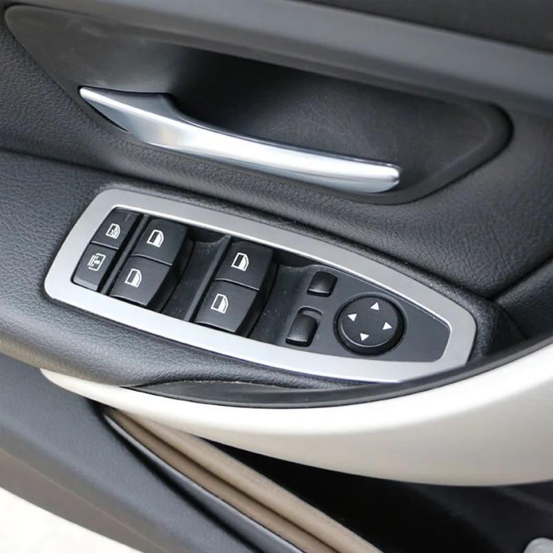 4 шт./компл. для BMW F30 F34 320 328I GT 2013-2016 Накладка на переключатель стеклоподъемника на двери салона автомобиля из нержавеющей стали, наклейка