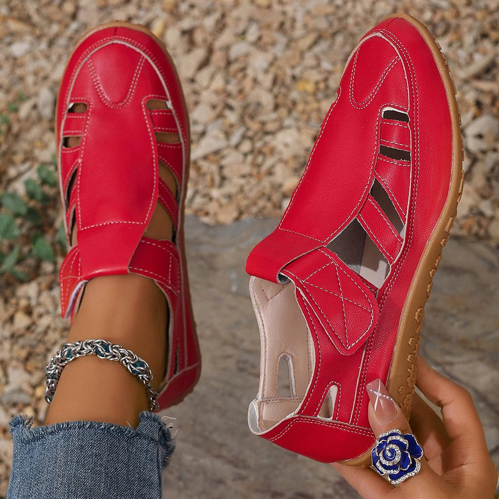 Женские Сандалии Летние Ажурные Повседневные Сандалии Уличные Нескользящие Плоские Сандалии Летние Закрытый Носок Пляжные Сандалии Sandalias De Mujer