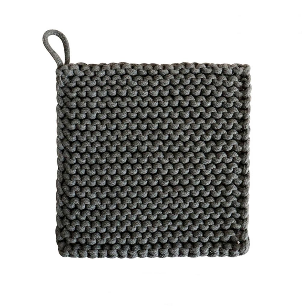 Pot Holder, Kitchen Essential, Cotton, Heat Resistant Crocheted Potholder With Hanging Loops Square Hot Pads For Kitchen, Cooking And Baking